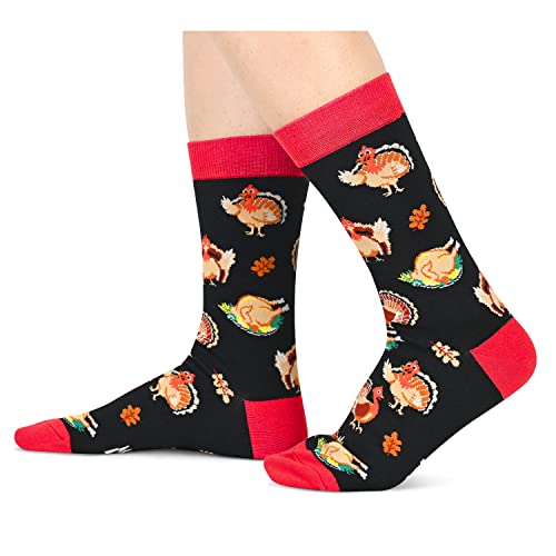 Unisex Women and Men Novelty Cozy Turkey Socks Gifts for Turkey Lovers
