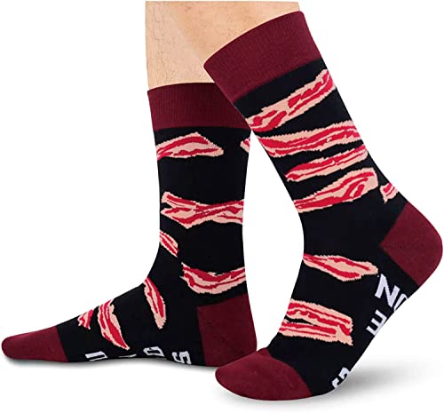 Funny Bacon Socks for Men Who Love Bacon, Novelty Bacon Gifts, Men's Gag Gifts, Gifts for Bacon Lovers, Funny Sayings If You Can Read This, Bring Me Some Bacon Socks