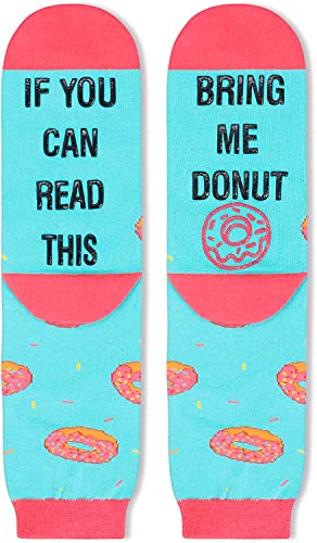 Gift for Mom, Women's Donut Socks, Anniversary Gift for Her, Donut Lover Gift, Funny Food Socks, Novelty Donut Gifts for Women, Funny Donut Socks for Donut Lovers