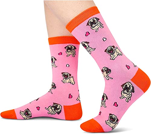 Unique Pug Gifts for Women Silly & Fun Pug Socks Novelty Pug Gifts for Moms