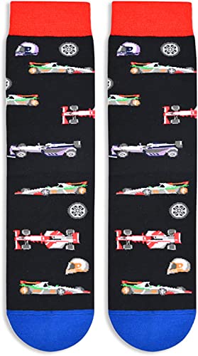 Unisex Racing Socks, Race Car Gifts, Dirt Track Racing Gifts, Dirt Tracking Racing Gifts For Men Women, Racing Car Socks for Racing Enthusiasts