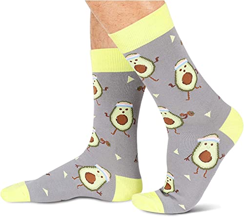 Avocado Gifts Men's Funny Fruit Socks Avocado Gifts for Avocado Lovers Crazy Avocado Themed Socks for Men