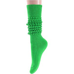 Funny Dark Green Socks for Women Teen Girls, Dark Green Slouch Socks, Dark Green Scrunch Socks, Thick Long High Knit Socks, Gifts for the 80s 90s, Vintage Solid Color Socks