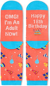 18th Birthday Gift for Her, Unique Presents for 18-Year-Old Girl, Funny Birthday Idea for Teenage Girls Crazy Silly 18th Birthday Socks