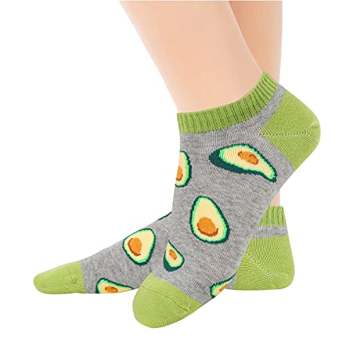 2 Pairs Funny Avocado Gifts for Women Girl Avocado Themed Gifts, Novelty Avocado Socks Fruit Socks