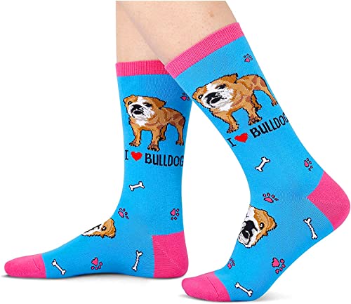 Funny English Bulldog Gifts for Women Gifts for Her Pitbull Lovers Gift English Bulldog Socks