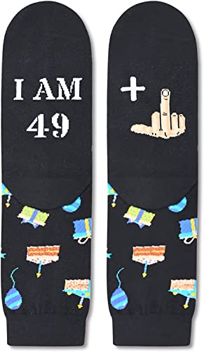 50th Birthday Gift for Him and Her, Unique Presents for 50-Year-Old Men Women, Funny Birthday Idea for Unisex Adult Crazy Silly 50th Birthday Socks