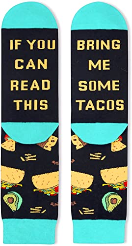 Men's Taco Socks, Taco Lover Gift, Fast Food Lover Socks, Novelty Taco Gifts, Gift Ideas for Men, Funny Taco Socks for Taco Lovers, Taco Tuesday
