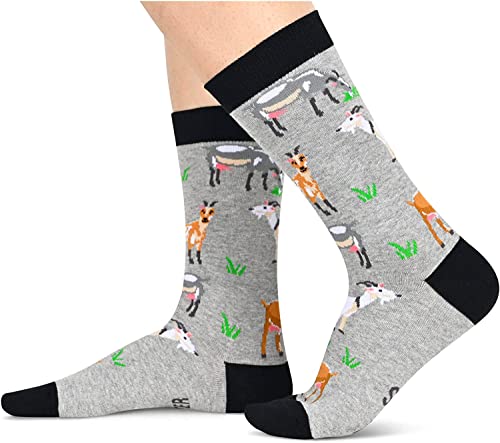 Gender-Neutral Goat Gifts, Unisex Goat Socks for Women and Men, Sheep Gifts Farm Animal Socks