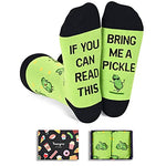 Funny Pickle Socks Men Women, Novelty Pickle Gifts For Pickle Lovers, Dill Pickle Gifts, Pun Socks, If You Can Read This, Bring Me A Pickle Socks