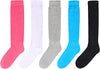 Fashion Vintage 80s Gifts, 90s Gifts, Extra Tall Heavy Socks, Fun Cute Colorful Slouch Socks for Women Girls, Scrunch Socks Women Cotton Long High Tube Socks 5 Pairs