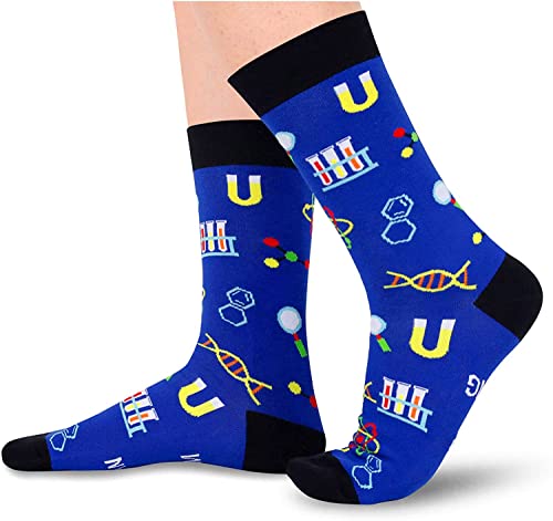 Funny Science Socks for Men, Best Gifts for Science Teachers, Professors, Science Enthusiasts, Teacher Appreciation Gifts, Novelty Crew Socks Gift for Science Lovers, Teacher's Day Gifts