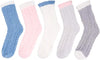 Fuzzy Anti-Slip Socks for Women Girls, Non Slip Slipper Socks with Grippers, Fluffy Socks Fuzzy Socks 5 Pairs