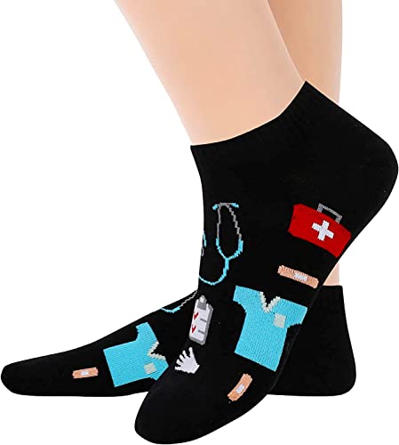 Women's Novelty Low Cut Ankle Funny Nurse Socks Gifts-2 Pack