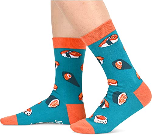 Unisex Sushi Socks, Sushi Lover Gift, Funny Food Socks, Novelty Sushi Gifts, Gift Ideas for Men Women, Funny Sushi Socks for Sushi lovers, Valentines