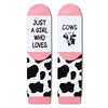 Funny Saying Cow Gifts for Women,Just A Girl Who Loves Cows,Novelty Cow Print Socks