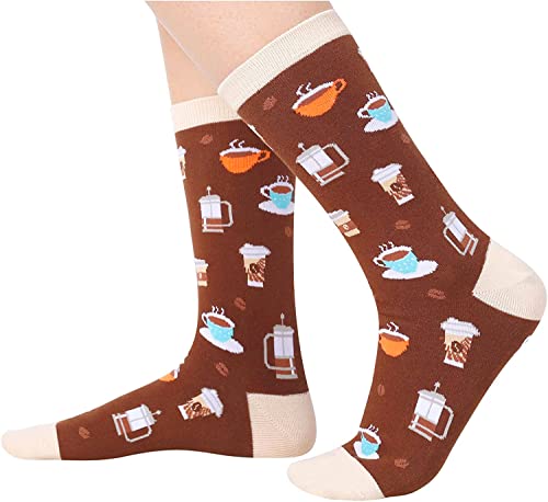 Coffee Themed Gifts, Funny Crazy Socks for Women, Coffee Gifts for Coffee Drinkers and Lovers
