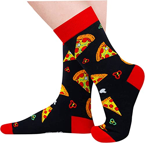 Men's Funny Non-Skid Cute Pizza Socks Gifts for Pizza Lovers