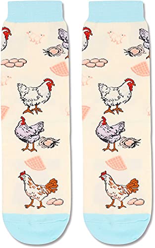 Gender-Neutral Chicken Gifts, Unisex Chicken Socks for Women and Men, Rooster Gifts Farm Animal Socks