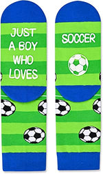 Novelty Soccer Socks for Kids, Funny Soccer Gifts for Sports Lovers, Kids' Gifts for Boys and Girls, Unisex Soccer Themed Socks Children, Silly Socks, Cute Socks, Gifts for 7-10 Years Old
