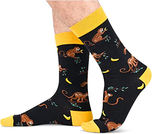 Men's Funny Thick Cute Monkey Socks Gifts for Monkey Lovers