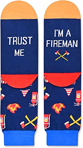 Firefighter Gifts for Men, Cool Fireman Socks, Fire Dept Gifts, Fire Chief Gifts, Gift for Fire Fighters and Retired Firefighters, Flame Socks Fire Socks