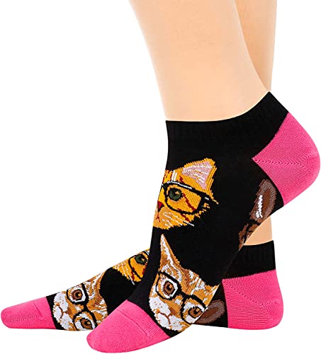 2 Pairs Women's Cat Socks Cat Gifts For Cat Lovers Mom Women