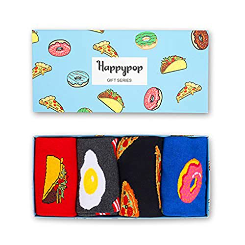 Funny Taco Bacon Pizza Donut Socks for Men, Food Socks, Novelty Food Gifts for Food Lovers, Birthday Gift, Holiday Gift, Father's Day Gifts, Christmas Gifts, Gifts for Him