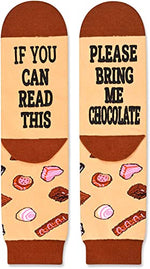 Unisex Chocolate Socks, Chocolate Lover Gift, Funny Food Socks, Novelty Chocolate Gifts, Gift Ideas for Men Women, Funny Chocolate Socks for Valentines Gifts, Christmas Gifts
