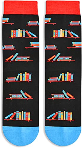 Unisex Librarian Socks, Librarian Gifts, Library Socks, Bibliophile Gifts, and Book Lover Gifts, Best Literary Gifts for Book Enthusiasts Women Men