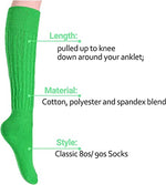 Funny Dark Green Socks for Women Teen Girls, Dark Green Slouch Socks, Dark Green Scrunch Socks, Thick Long High Knit Socks, Gifts for the 80s 90s, Vintage Solid Color Socks