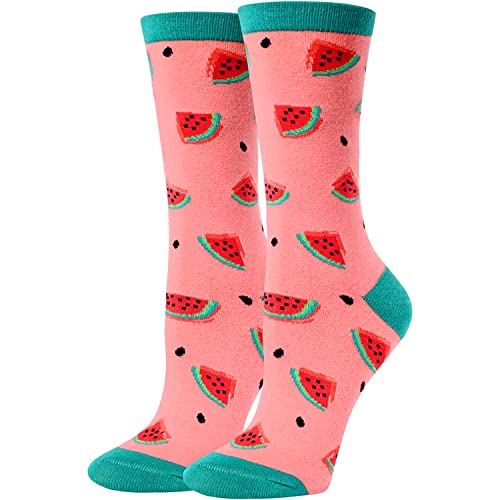 Watermelon Gifts Women's Funny Fruit Socks Watermelon Gifts for Watermelon Lovers Watermelon Themed Socks for Women