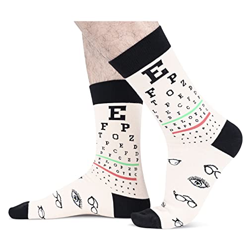 Men's Funny Eye Chart Socks-2 Pack Gifts for Optometrist