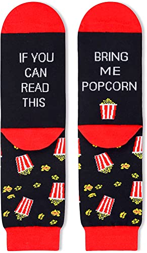 Funny Popcorn Socks for Men, Novelty Popcorn Gifts For Popcorn Lovers, Anniversary Gift For Him, Gift For Dad, Funny Food Socks, Mens Popcorn Themed Socks