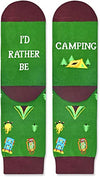 I'd Rather Be Camping Socks for Women Men who Love to Camping, Funny Gifts for Campers, RV Enthusiasts Gifts