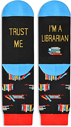 Unisex Librarian Socks, Librarian Gifts, Library Socks, Bibliophile Gifts, and Book Lover Gifts, Best Literary Gifts for Book Enthusiasts Women Men