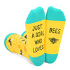 Funny Saying Bee Gifts for Women,Just A Girl Who Loves Bees,Novelty Bee Print Socks