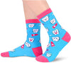 Women's Funny Blue Cute Teeth Socks Dental Hygienist Gifts