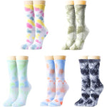 Women's Funny Tie Dye Socks Colorful Tie Dye Gifts-5 Pack