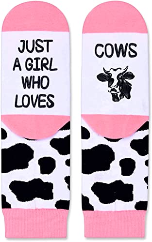 Funny Cow Gifts for Girls, Gifts for Daughters, Kids Who Love Cow, Cute Cow Socks for Girls, Gifts for 7-10 Years Old Girl