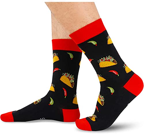 Men's Taco Socks, Mexican Theme Socks, Taco Gifts, Taco Lover Presents, Cool Gifts For Men, Taco Tuesday, Fathers Day Gifts, Fast Food Socks