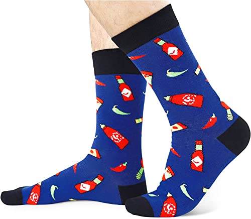 Men's Fun Cozy Hot Sauce Socks Gifts for Food Lovers