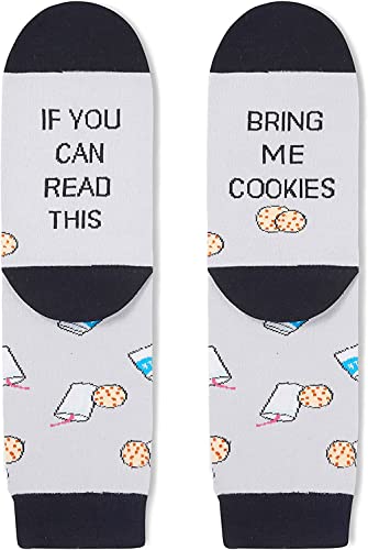 Unisex Cookie Milk Socks, Cookie Milk Lover Gift, Funny Food Socks, Novelty Cookie Milk Gifts, Gift Ideas for Men Women, Funny Cookie Milk Socks for Valentines Gifts, Christmas Gifts