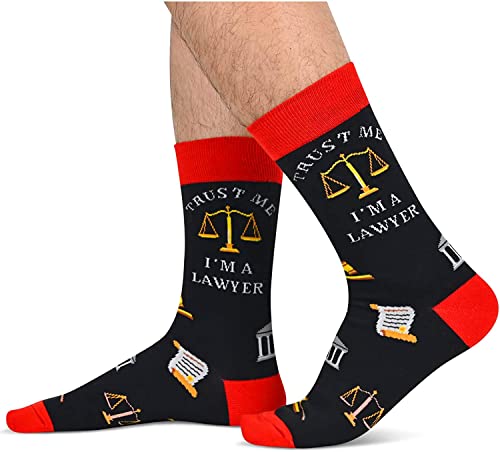 Men's Novelty Black Crazy Lawyer Socks Lawyer Occupational Gifts