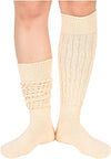 Funny Cream Socks for Women Teen Girls, Cream Slouch Socks, Cream Scrunch Socks, Thick Long High Knit Socks, Gifts for the 80s 90s, Vintage Solid Color Socks