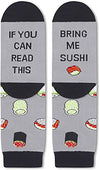 Funny Sushi Socks for Unisex Adult Who Love Sushi, Novelty Sushi Gifts,Men Women Gag Gifts, Gifts for Sushi Lovers, Funny Sayings If You Can Read This, Bring Me Sushi Socks