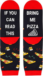 Funny Pizza Socks for Women Who Love Pizza, Novelty Pizza Gifts, Women's Gag Gifts, Gifts for Pizza Lovers, Funny Sayings If You Can Read This, Bring Me Pizza Socks