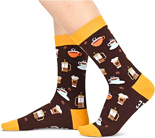 Unisex Funny Crazy Coffee Socks Gifts For Coffee Lovers