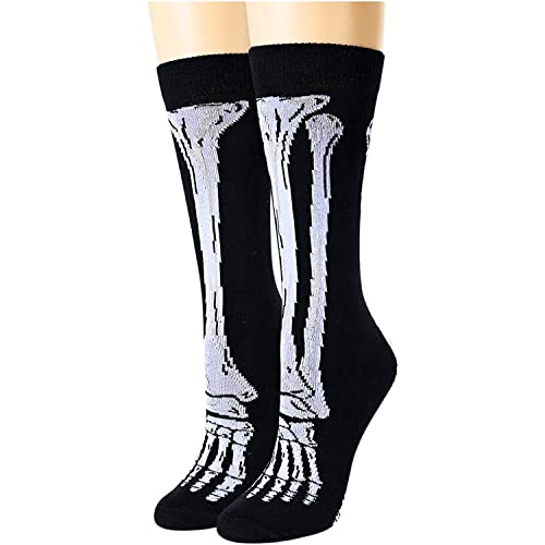 Spooky Gifts, Silly Halloween Gifts for Kids Girls, Bone Socks, X-Ray Socks, Funny Knee High Halloween Socks for Kids Girls 4-7 Years, Skeleton Gifts