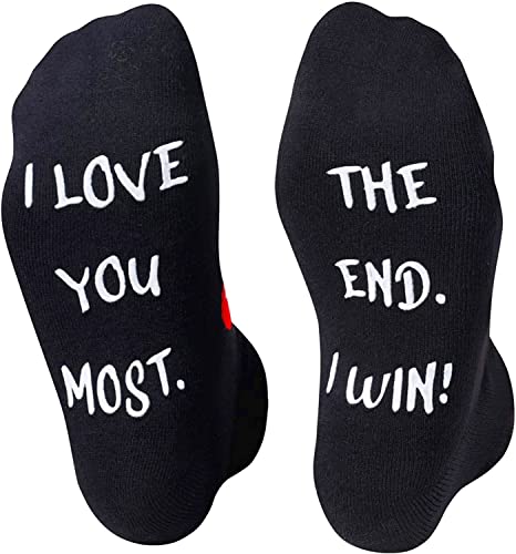 Women's Novelty Low Cut Non-Skid Thick Black Slipper Unique Red Heart Socks-2 Pack